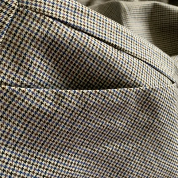 rag & bone Andi Full length Trouser High Waist Ankle Wide Leg /Color: Blue plaid - Picture 10 of 11